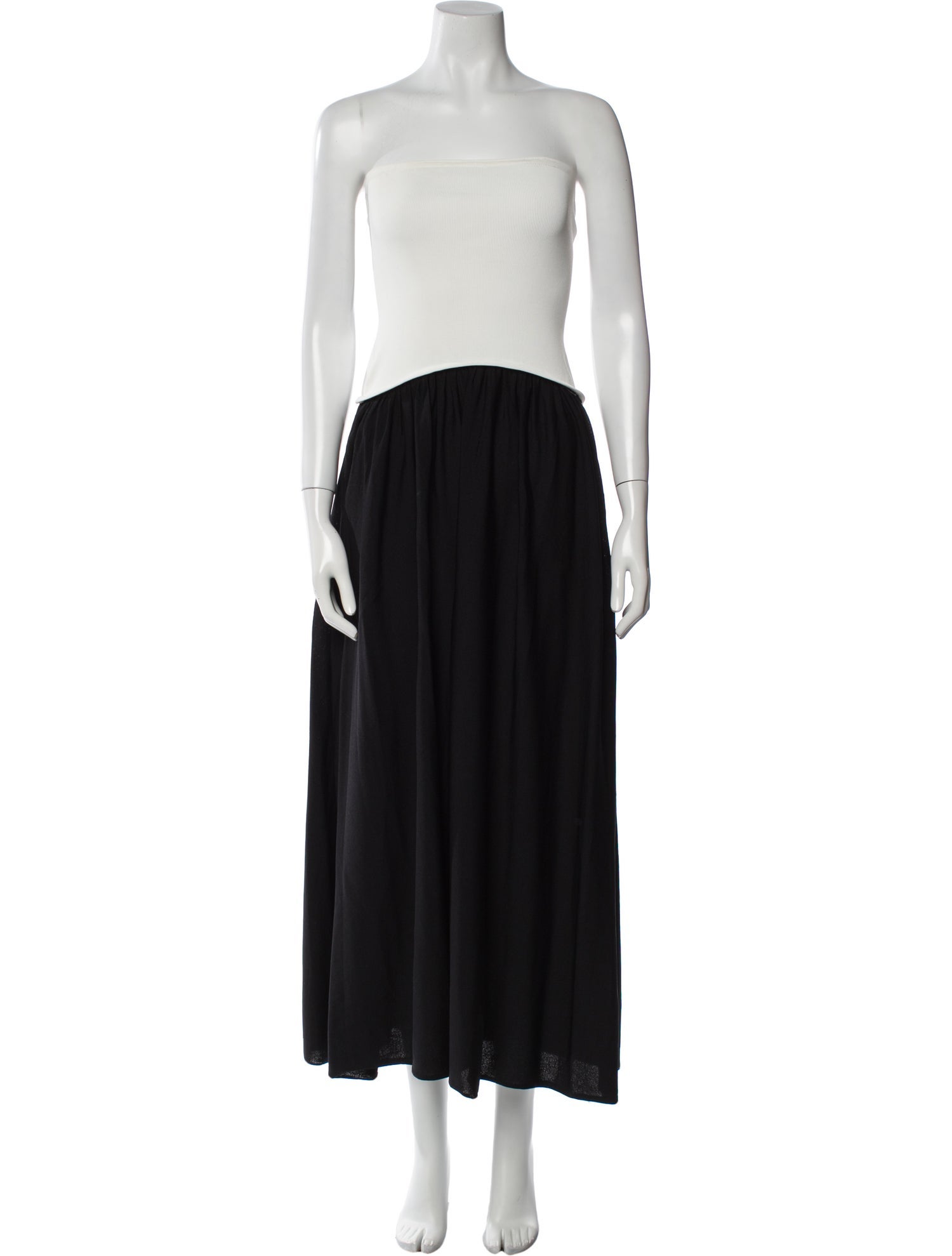 Solid & Striped Strapless Midi Length Dress