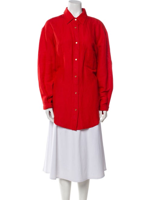 Solid & Striped Long Sleeve Button-Up Top