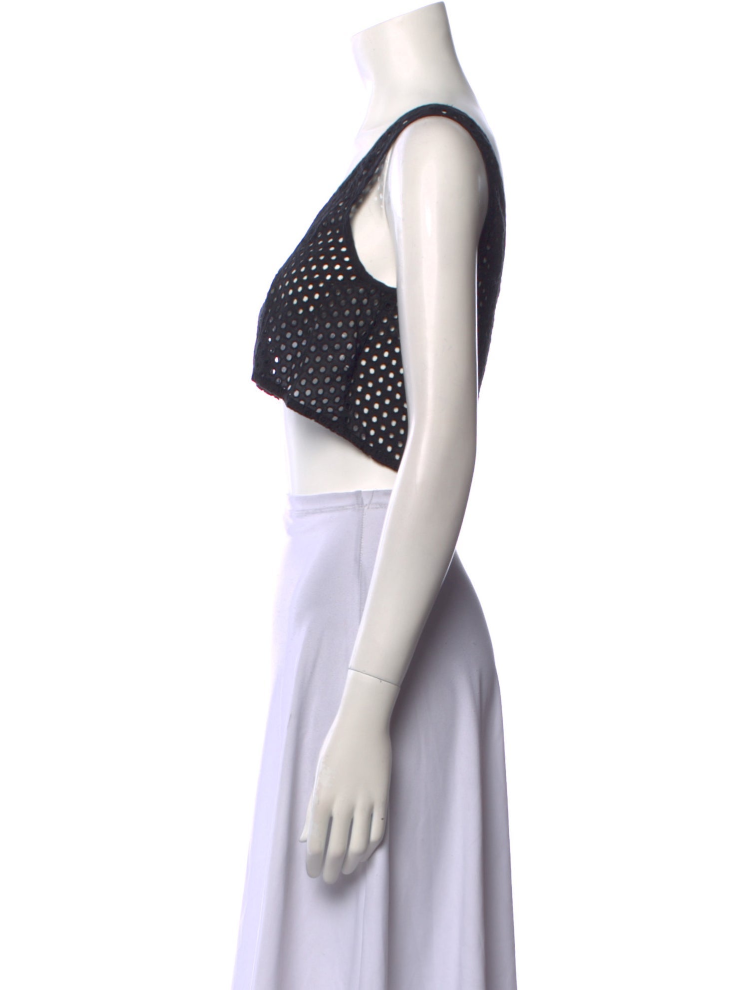 Solid & Striped Scoop Neck Sleeveless Crop Top