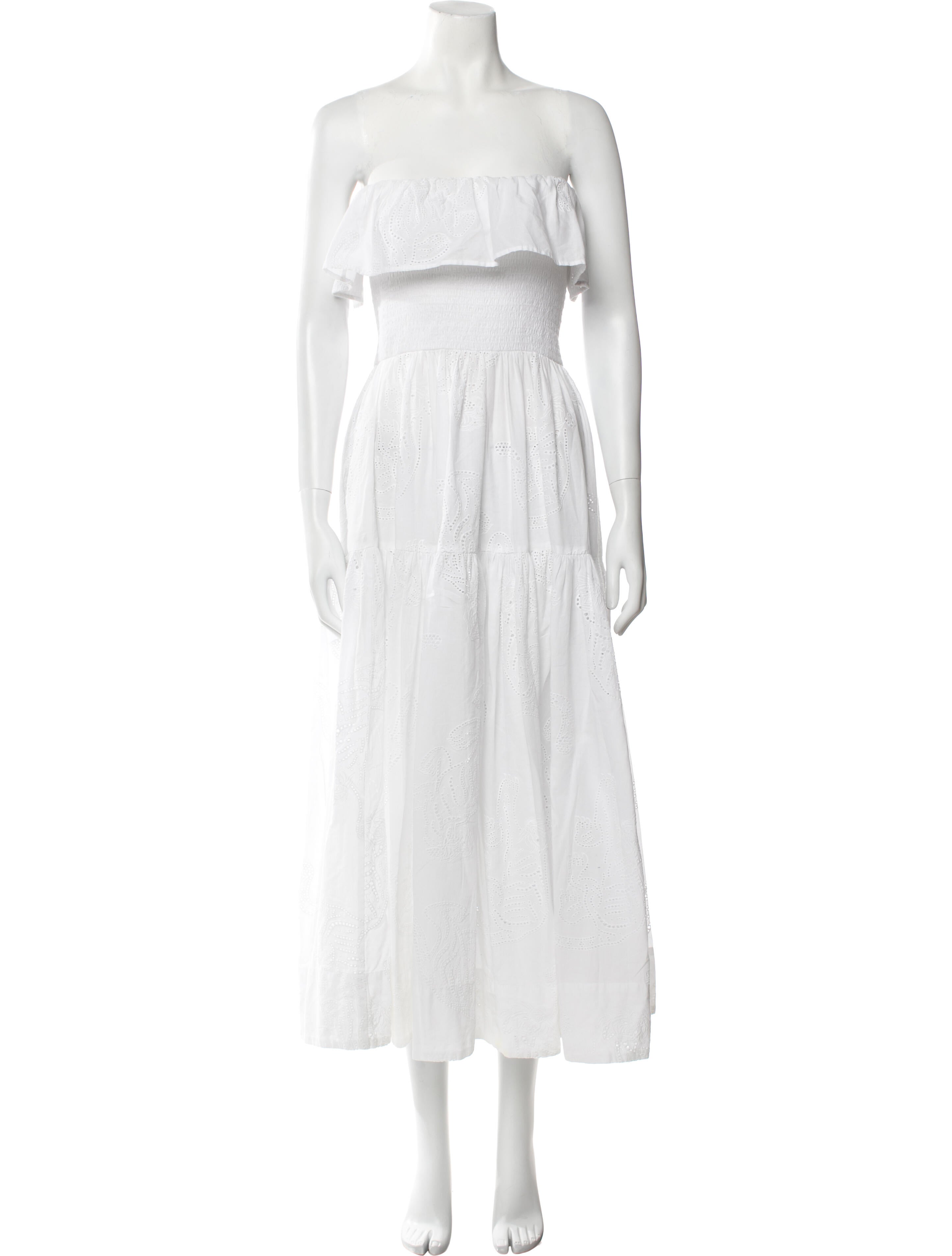 Solid & Striped Strapless Long Dress