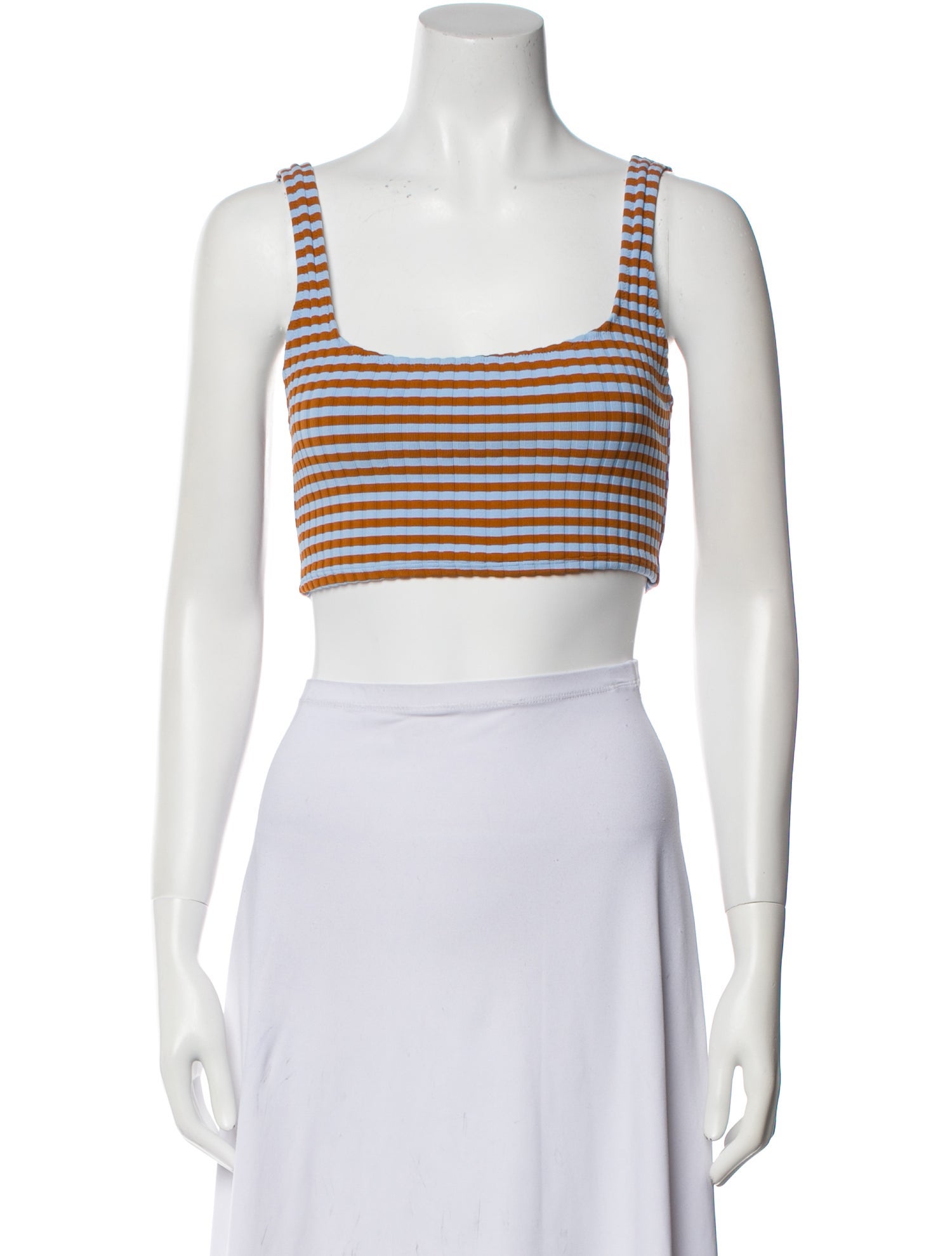 Solid & Striped Striped Square Neckline Crop Top