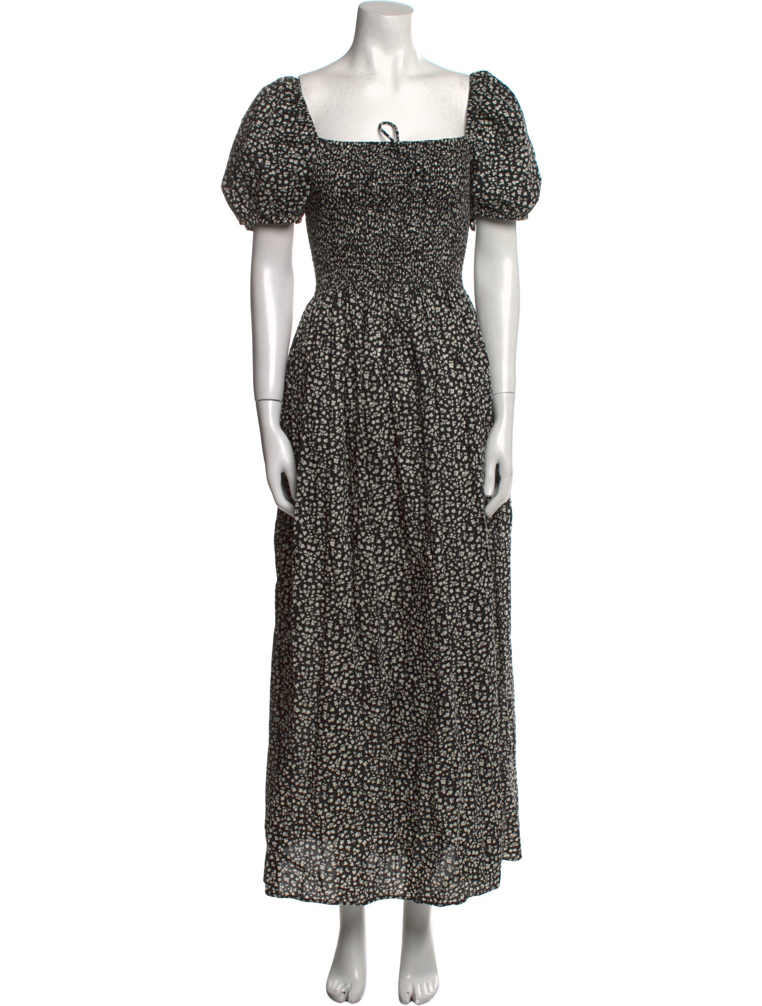 Solid & Striped Floral Print Long Dress