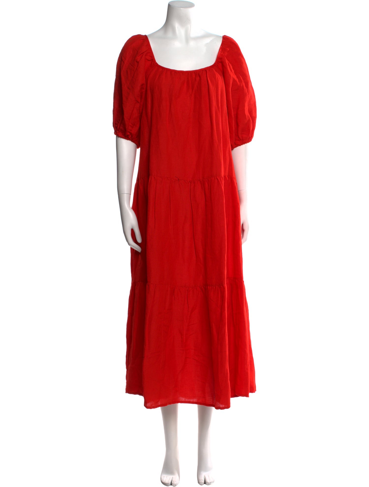 Solid & Striped Square Neckline Long Dress