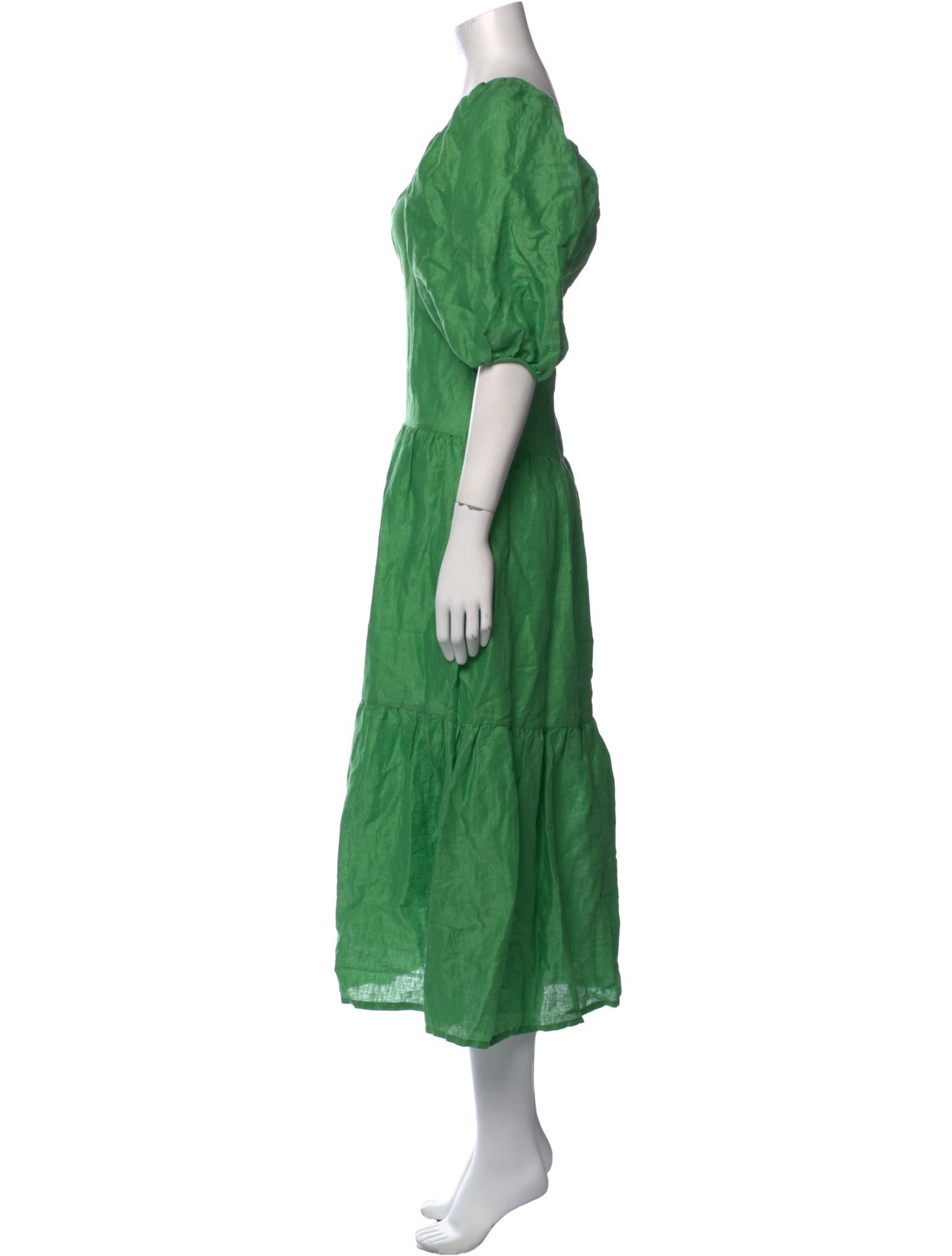 Solid & Striped Linen Midi Length Dress