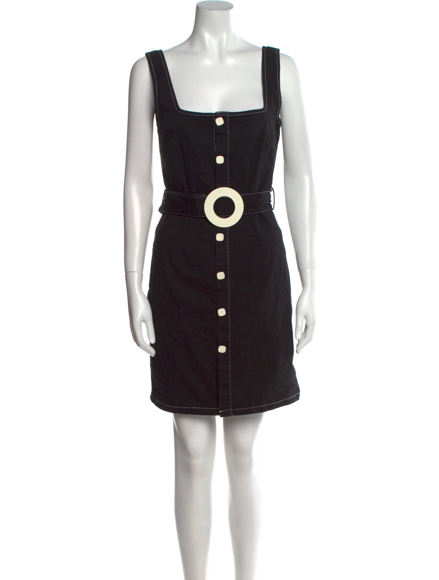 Solid & Striped Square Neckline Mini Dress