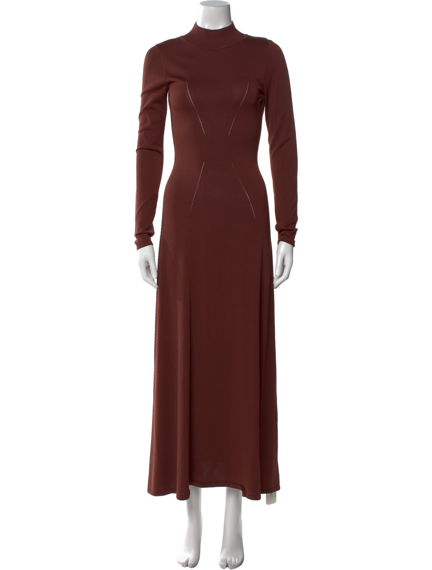 Solid & Striped Mock Neck Long Dress