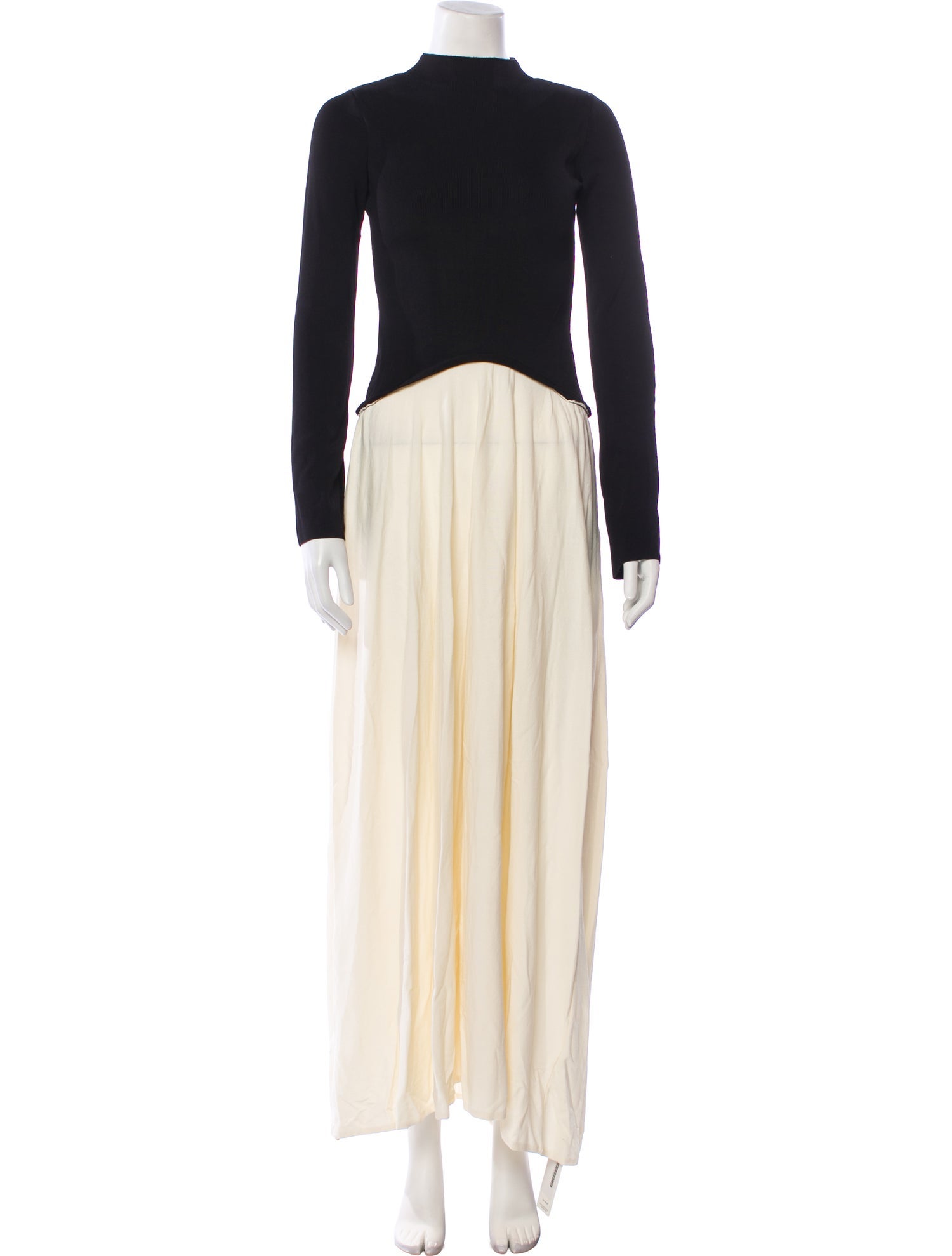 Solid & Striped Mock Neck Long Dress