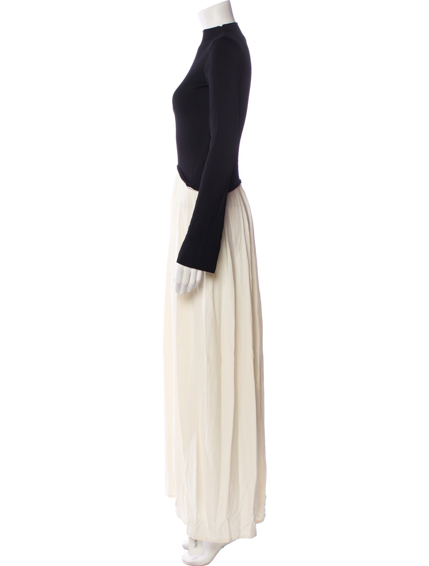 Solid & Striped Mock Neck Long Dress