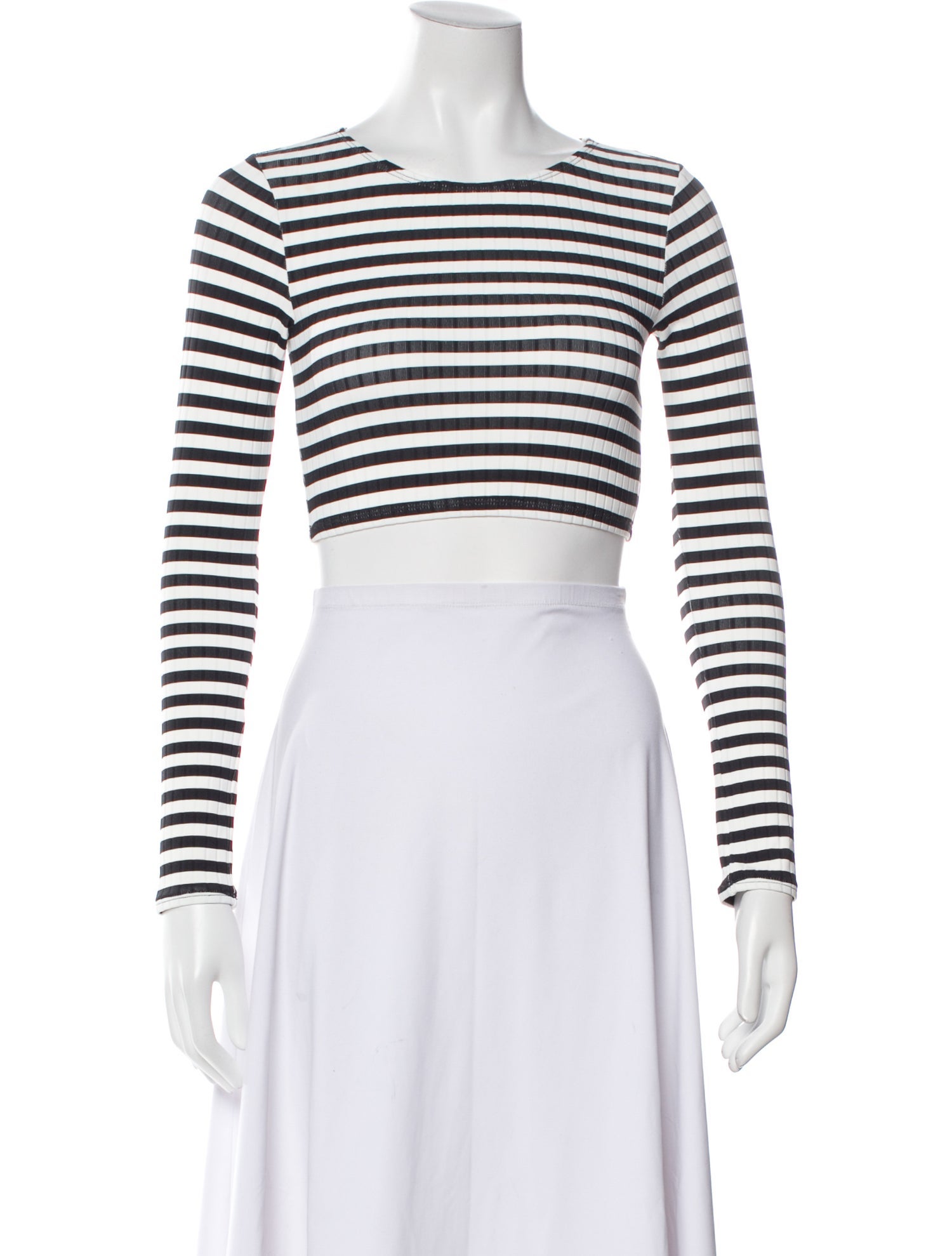 Solid & Striped Striped Crew Neck Crop Top w/ Tags