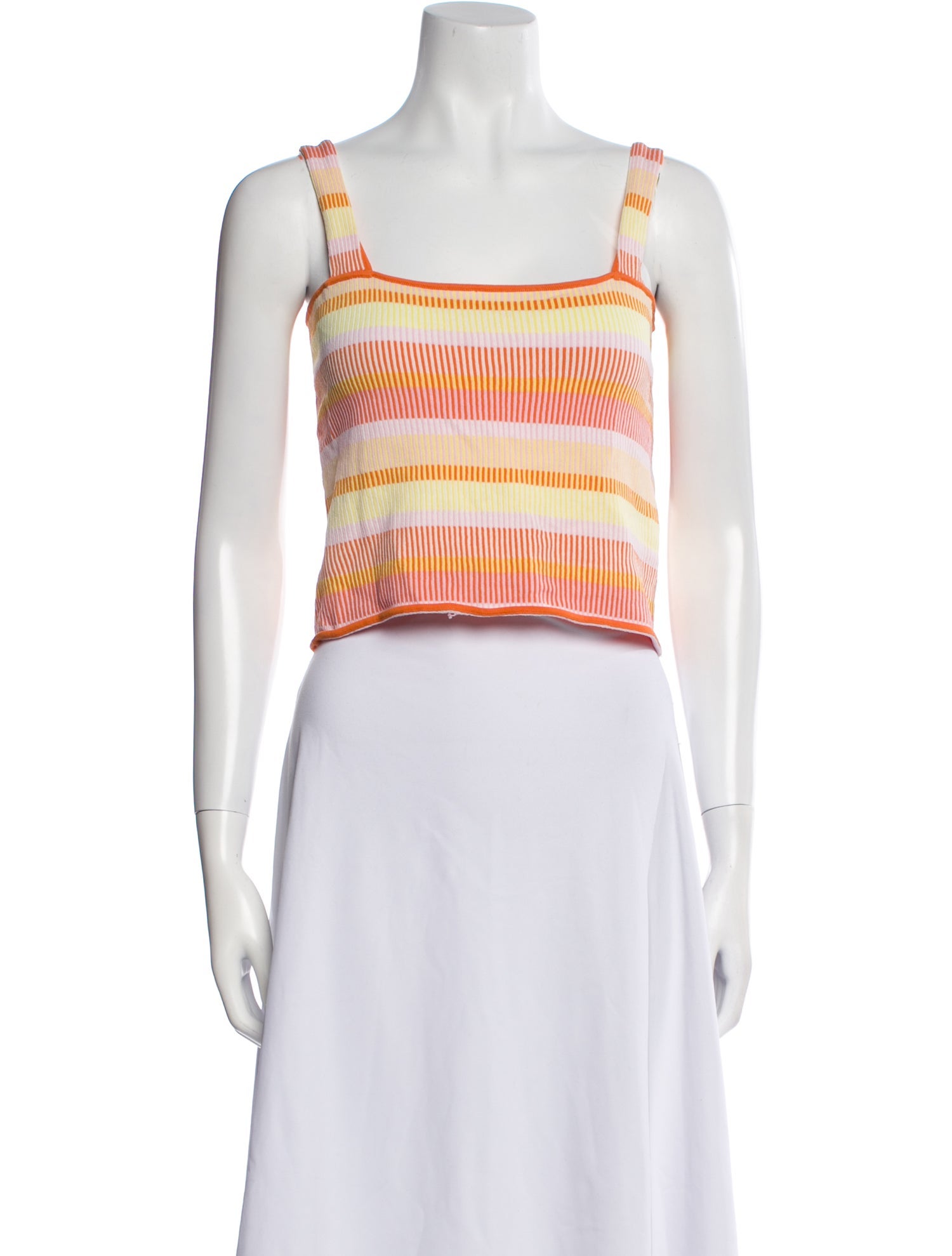 Solid & Striped Striped Square Neckline Crop Top