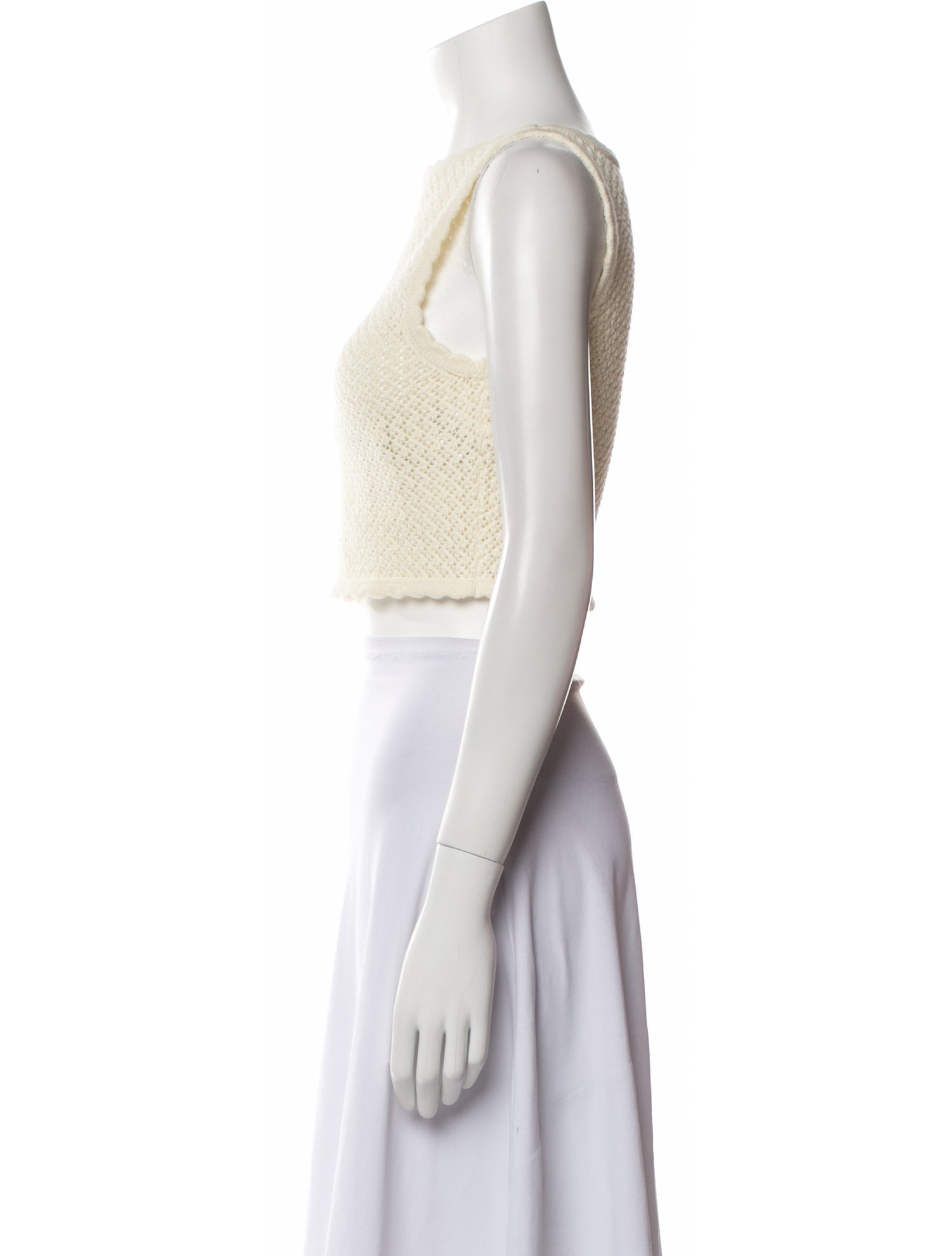 Solid & Striped Bateau Neckline Sleeveless Crop Top