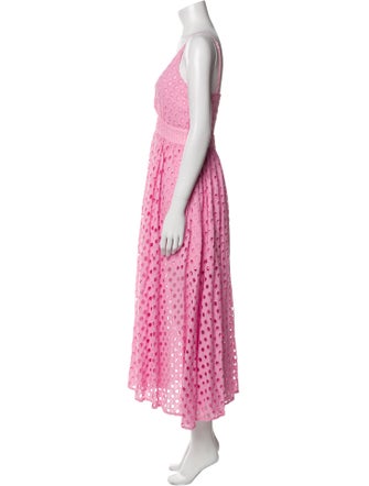 Solid & Striped V-Neck Long Dress