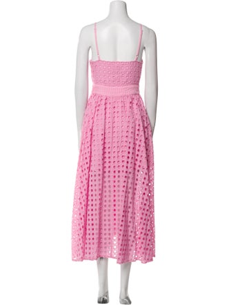 Solid & Striped V-Neck Long Dress