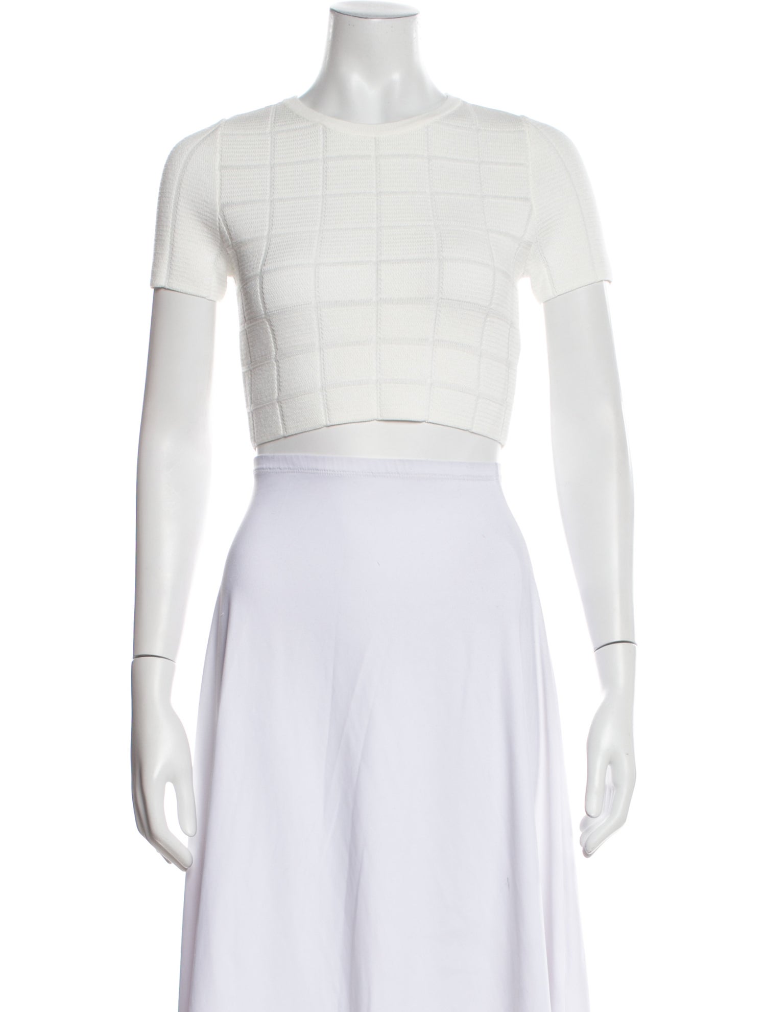 Solid & Striped Crew Neck Short Sleeve Crop Top w/ Tags