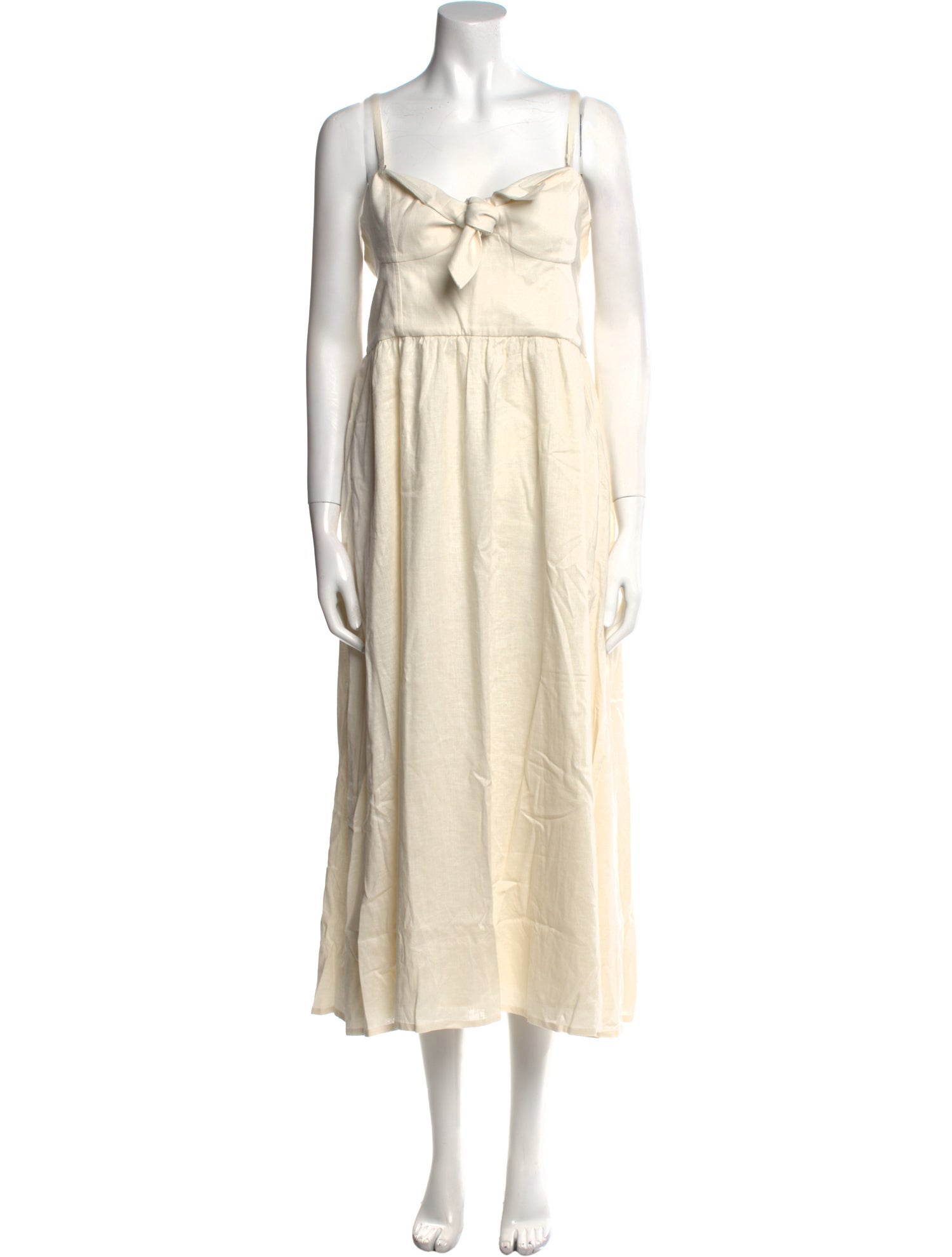 Solid & Striped Square Neckline Midi Length Dress