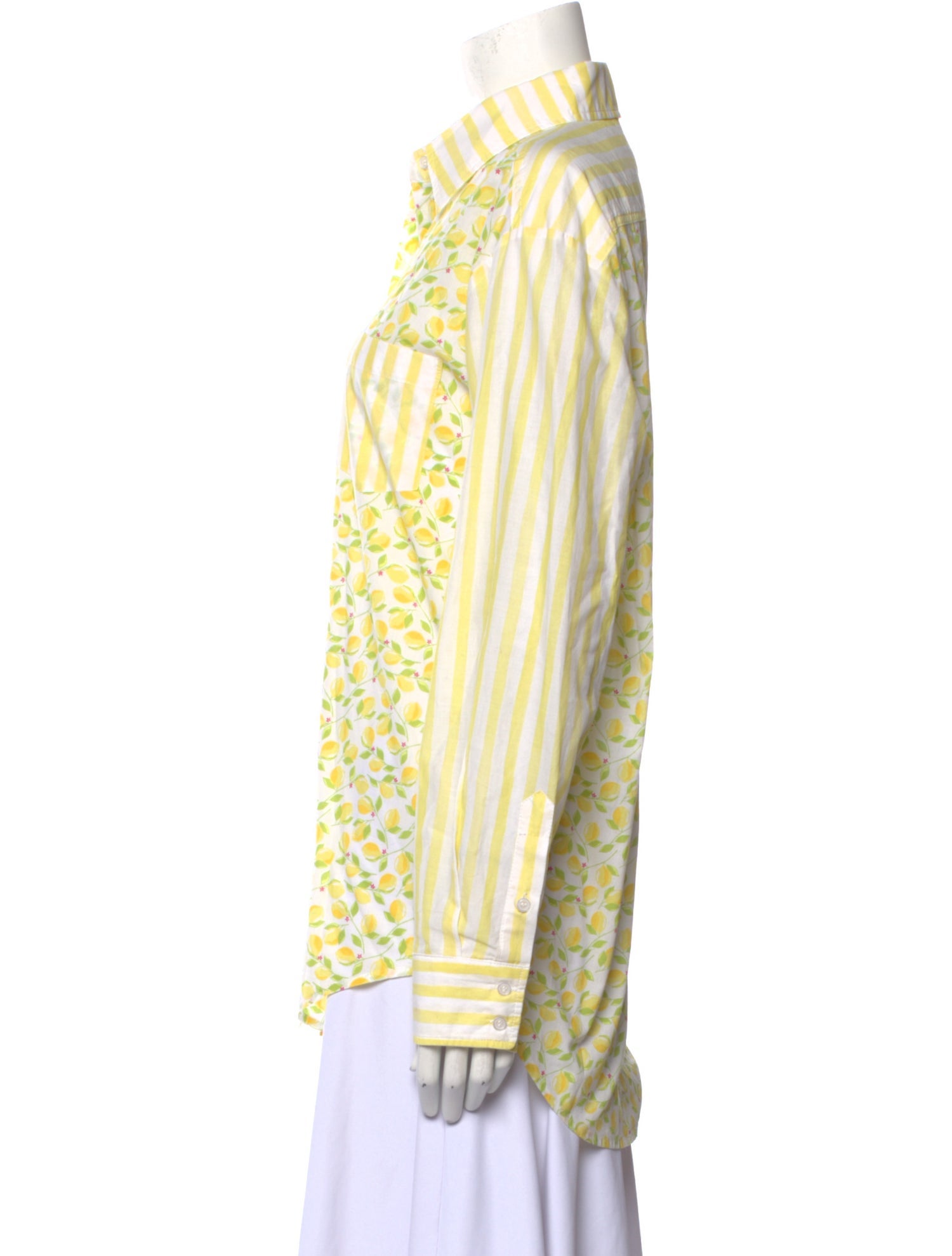 Solid & Striped Printed Long Sleeve Button-Up Top