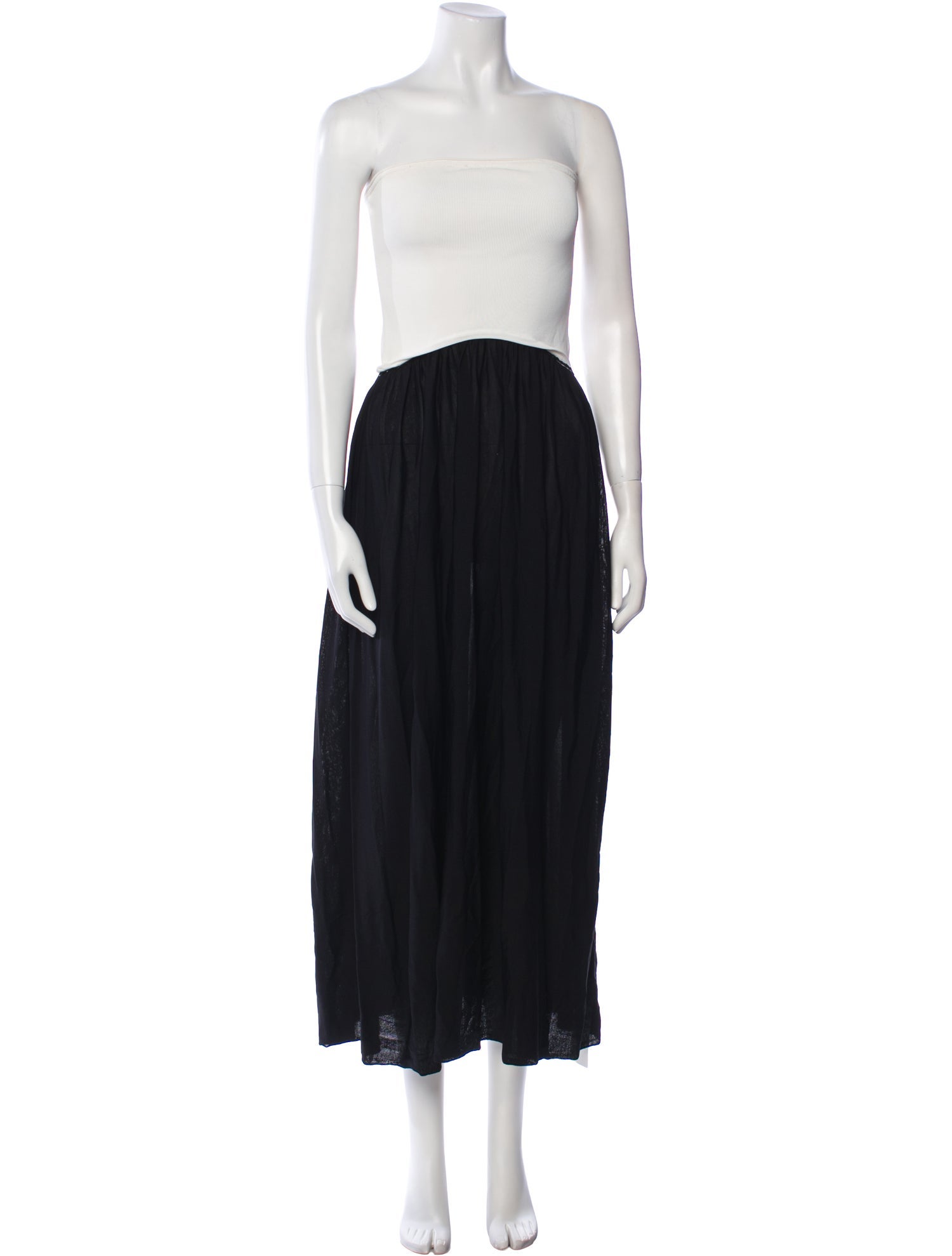 Solid & Striped Strapless Midi Length Dress