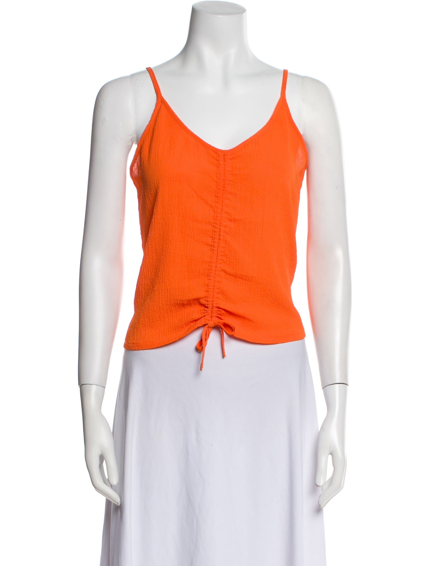 Solid & Striped V-Neck Sleeveless Crop Top