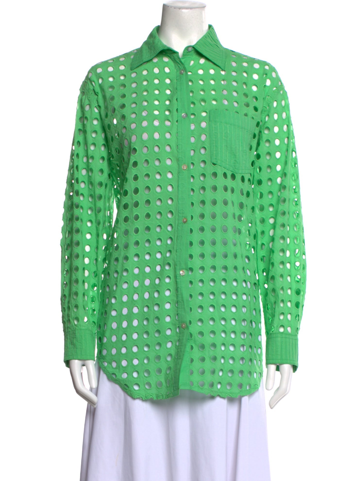 Solid & Striped Long Sleeve Button-Up Top