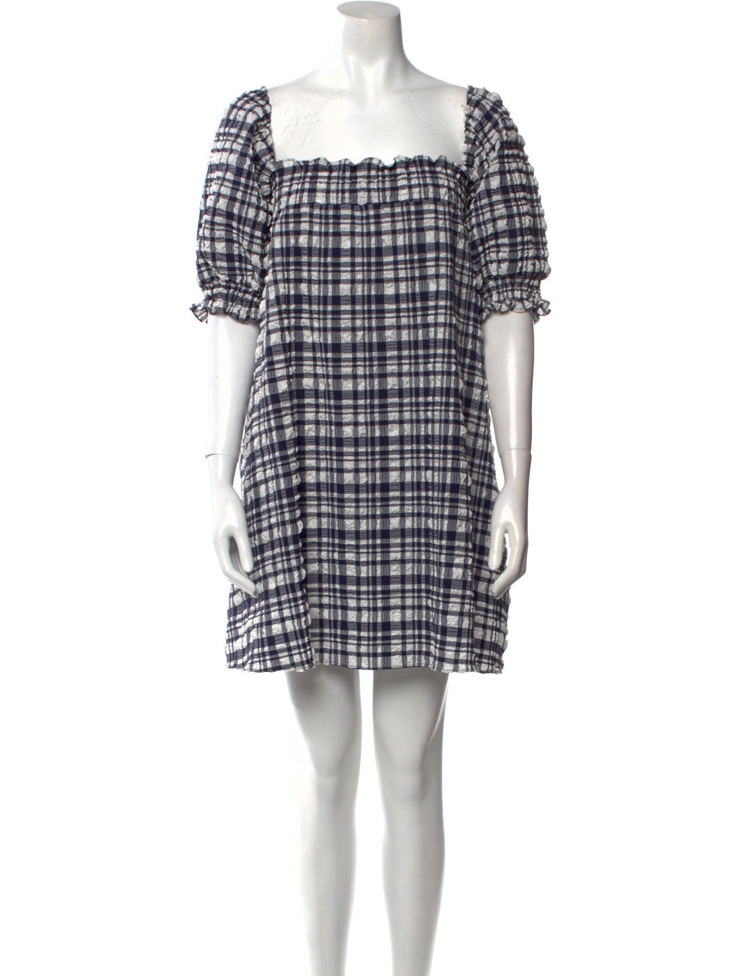 Solid & Striped Plaid Print Mini Dress