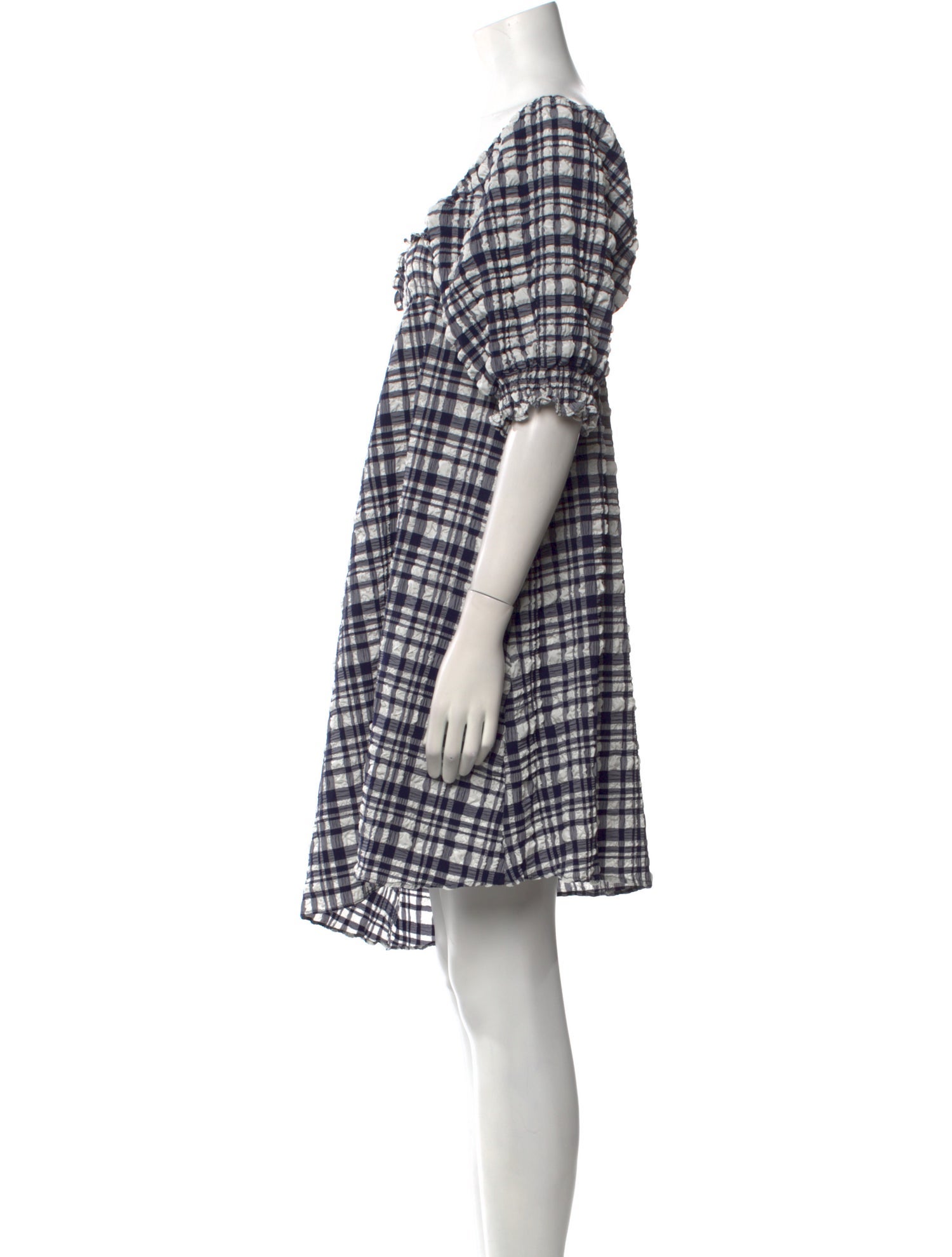 Solid & Striped Plaid Print Mini Dress