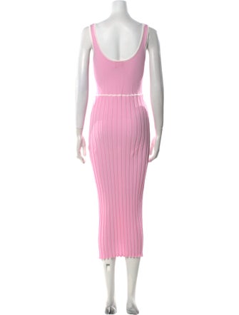 Solid & Striped V-Neck Long Dress