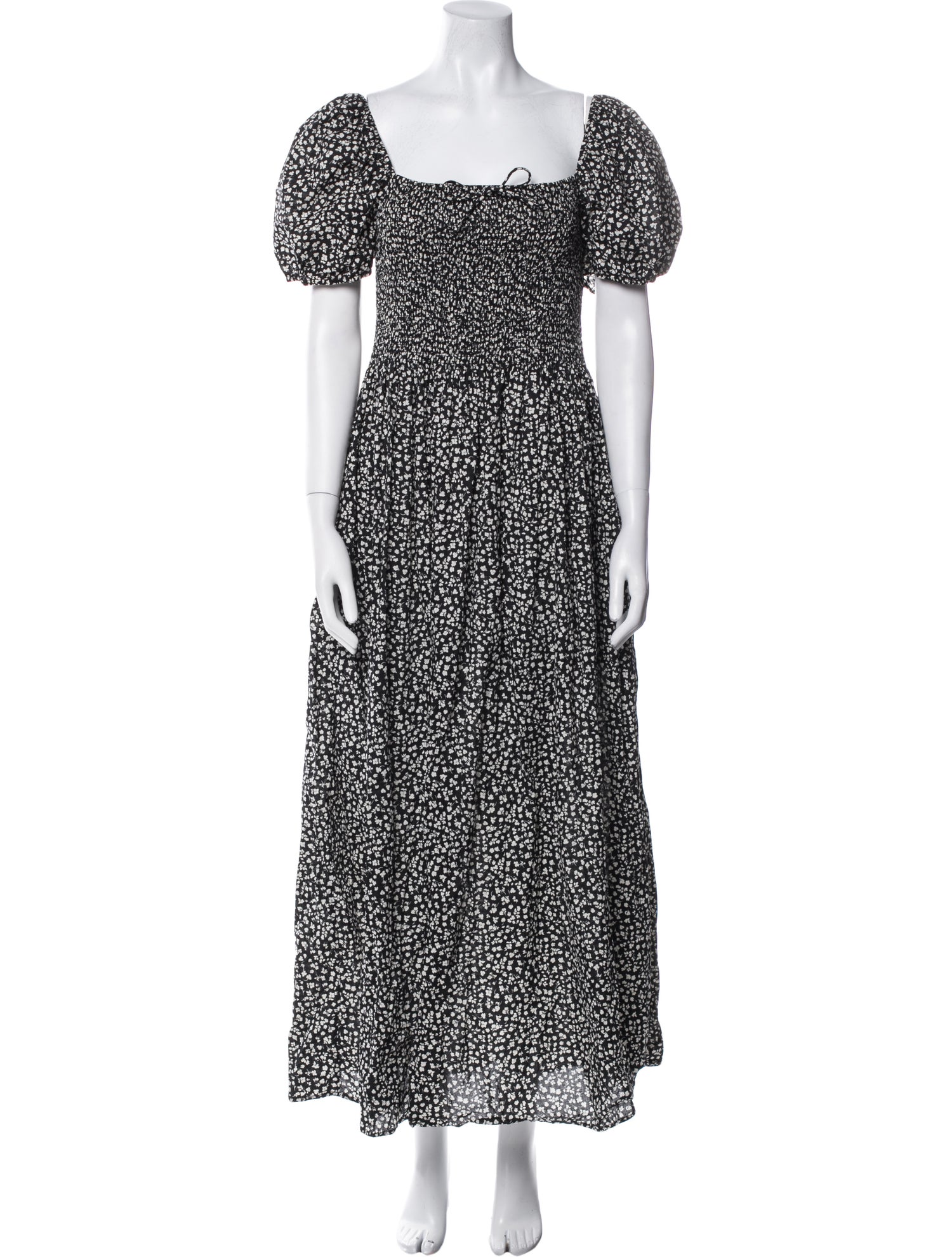 Solid & Striped Floral Print Long Dress