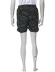Solid & Striped Camouflage Print Embroidered Accent Swim Trunks
