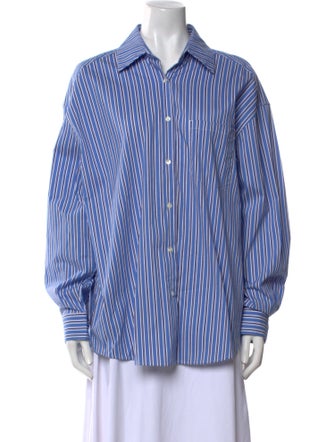 Solid & Striped Striped Long Sleeve Button-Up Top