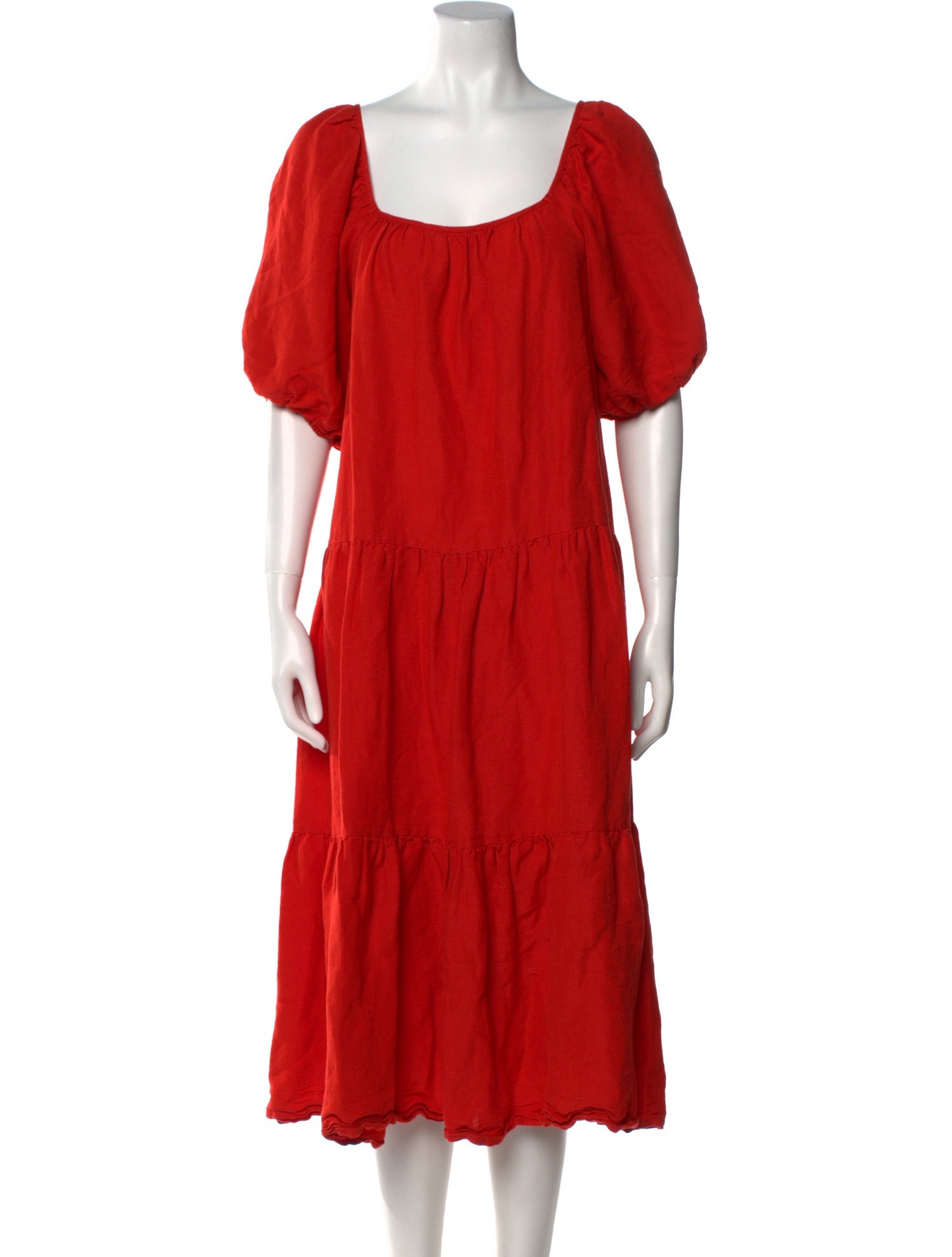 Solid & Striped Scoop Neck Midi Length Dress