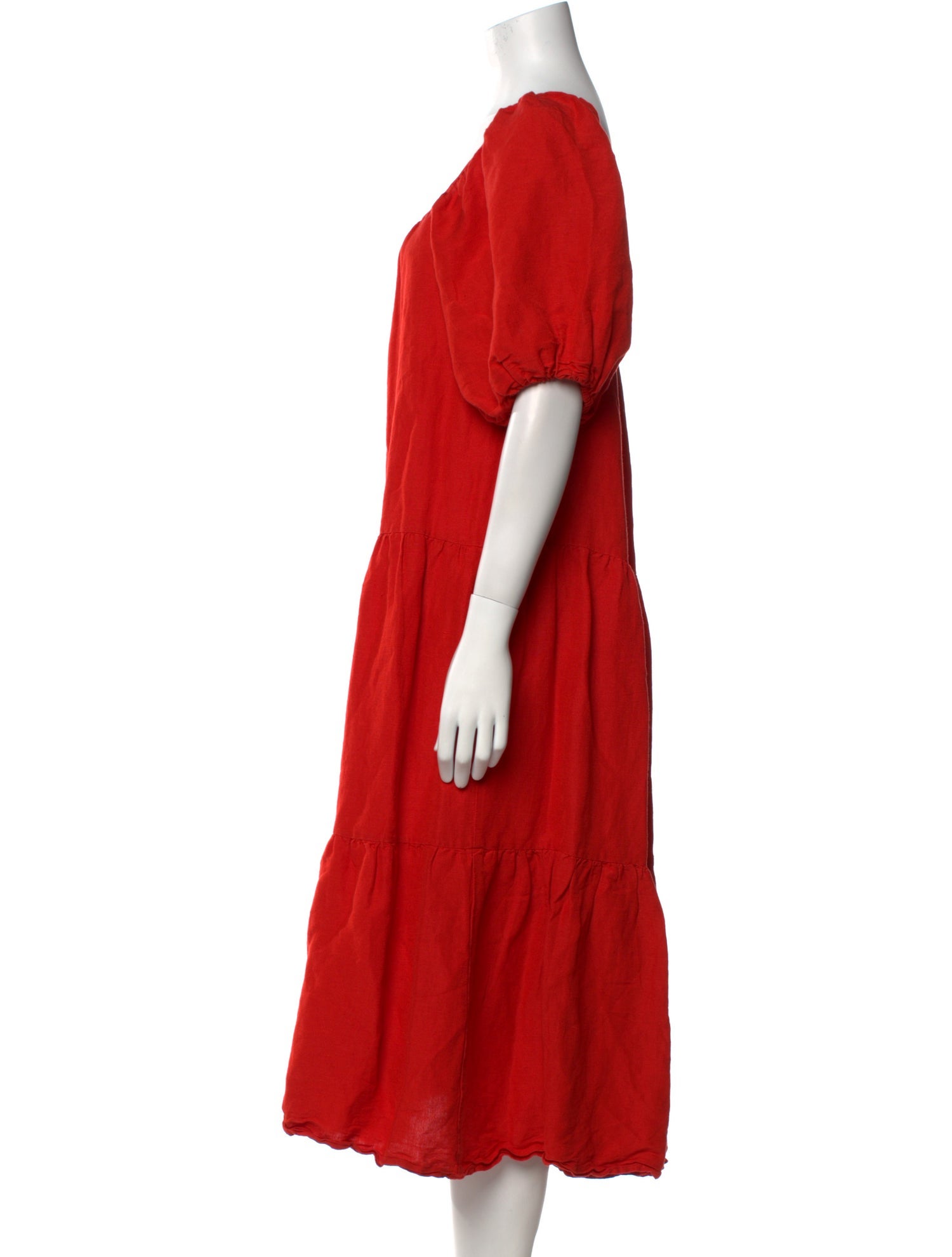 Solid & Striped Scoop Neck Midi Length Dress