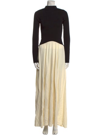 Solid & Striped Turtleneck Long Dress