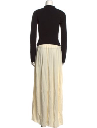 Solid & Striped Turtleneck Long Dress