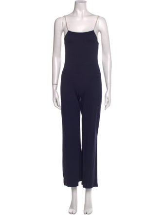 Solid & Striped Square Neckline Jumpsuit