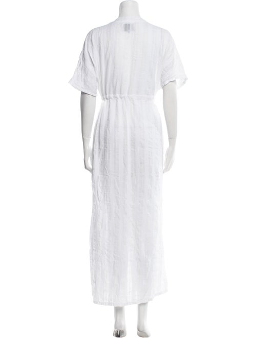 Solid & Striped V-Neck Long Dress