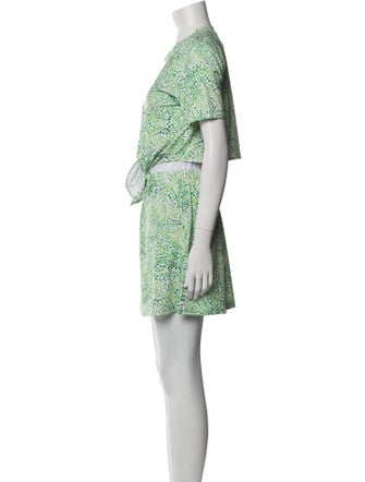 Solid & Striped Printed Ruffle Embellishment Skirt Set