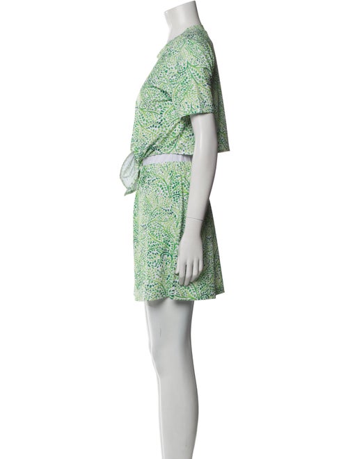 Solid & Striped Printed Ruffle Embellishment Skirt Set