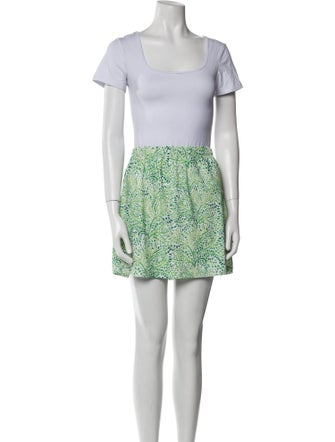 Solid & Striped Printed Ruffle Embellishment Skirt Set