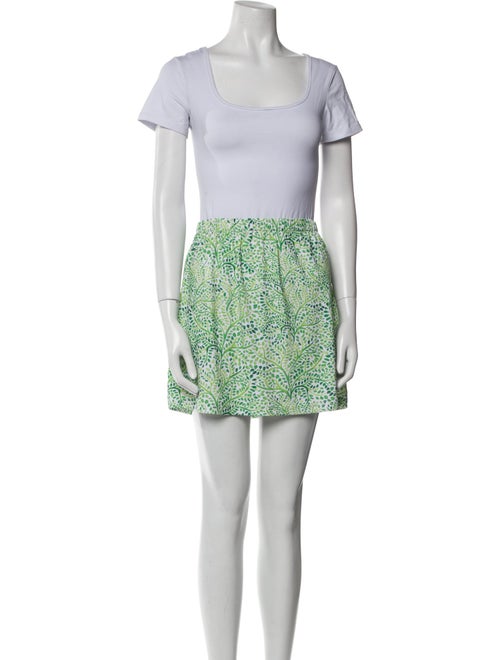 Solid & Striped Printed Ruffle Embellishment Skirt Set