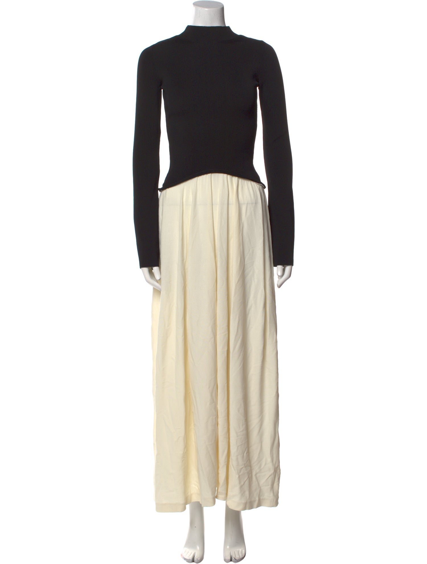 Solid & Striped Mock Neck Long Dress