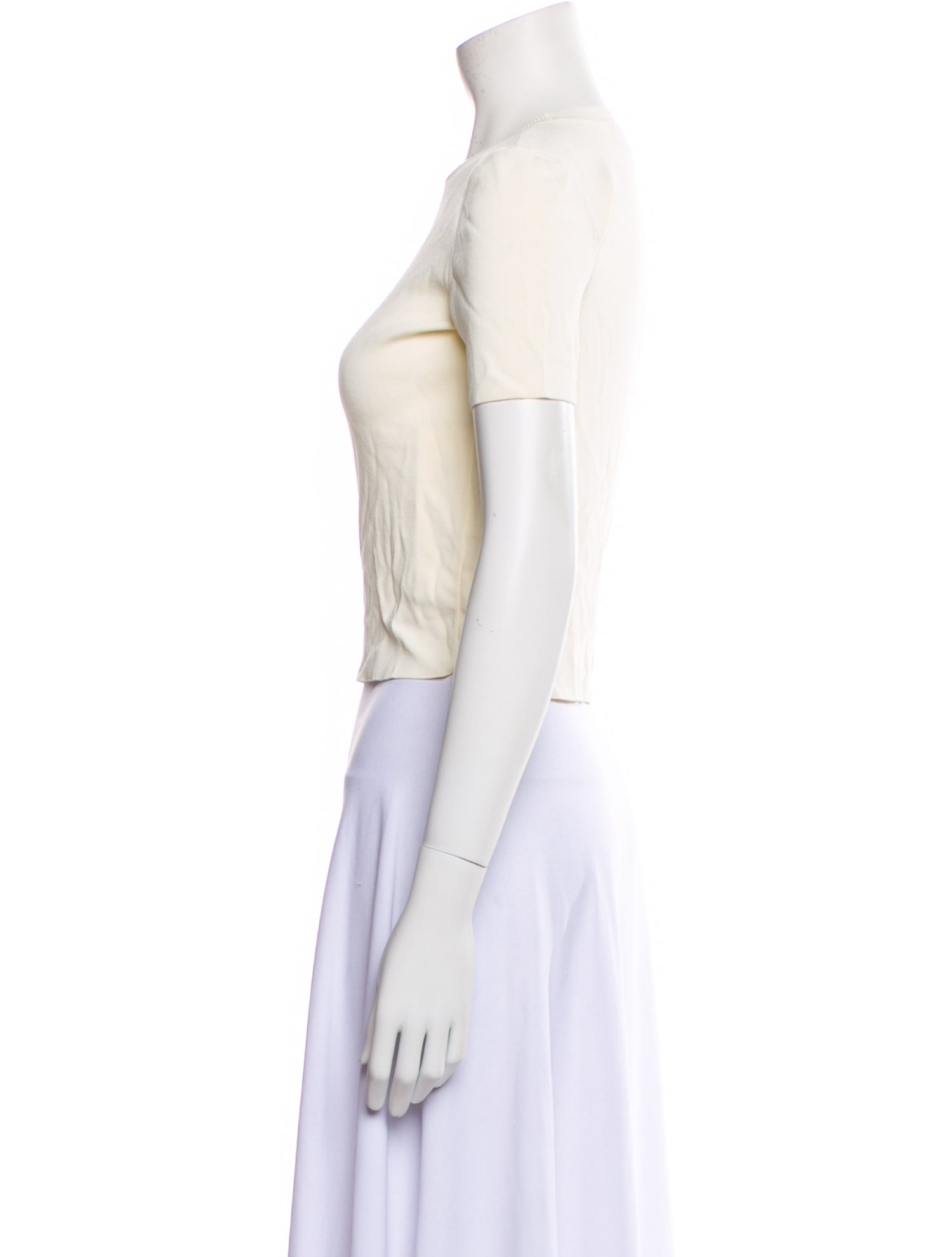 Solid & Striped Crew Neck Short Sleeve Crop Top