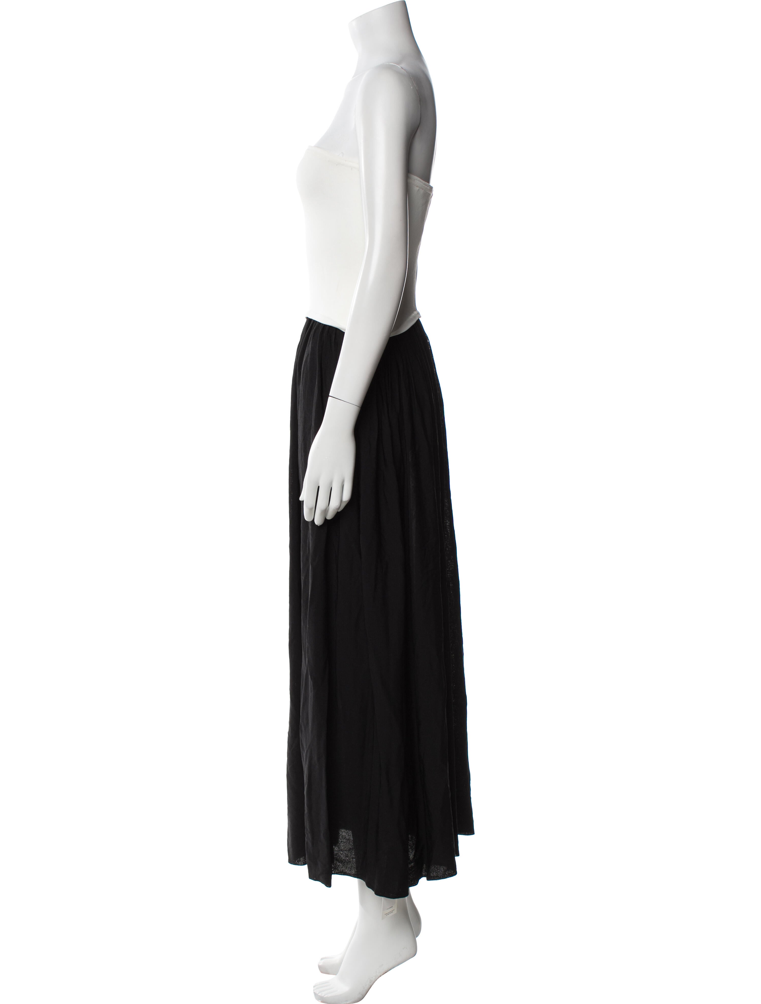 Solid & Striped Strapless Midi Length Dress