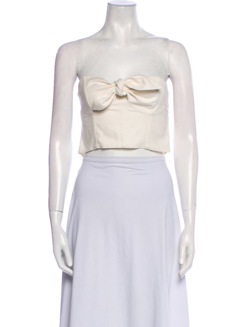 Solid & Striped Linen Strapless Crop Top