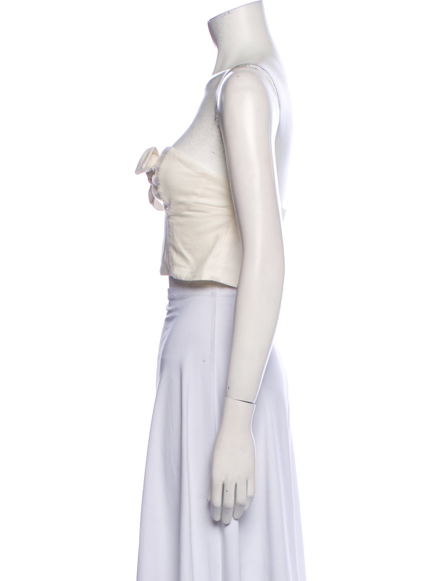 Solid & Striped Linen Strapless Crop Top