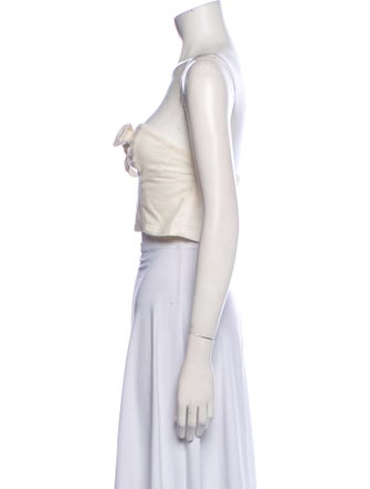 Solid & Striped Linen Strapless Crop Top