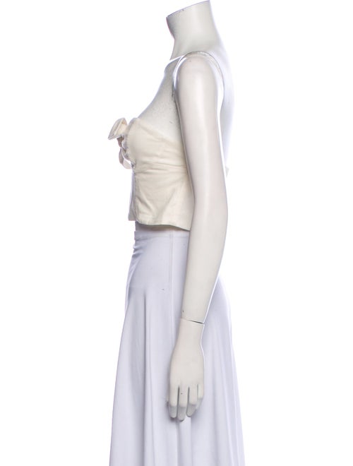 Solid & Striped Linen Strapless Crop Top