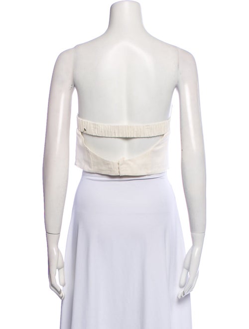 Solid & Striped Linen Strapless Crop Top