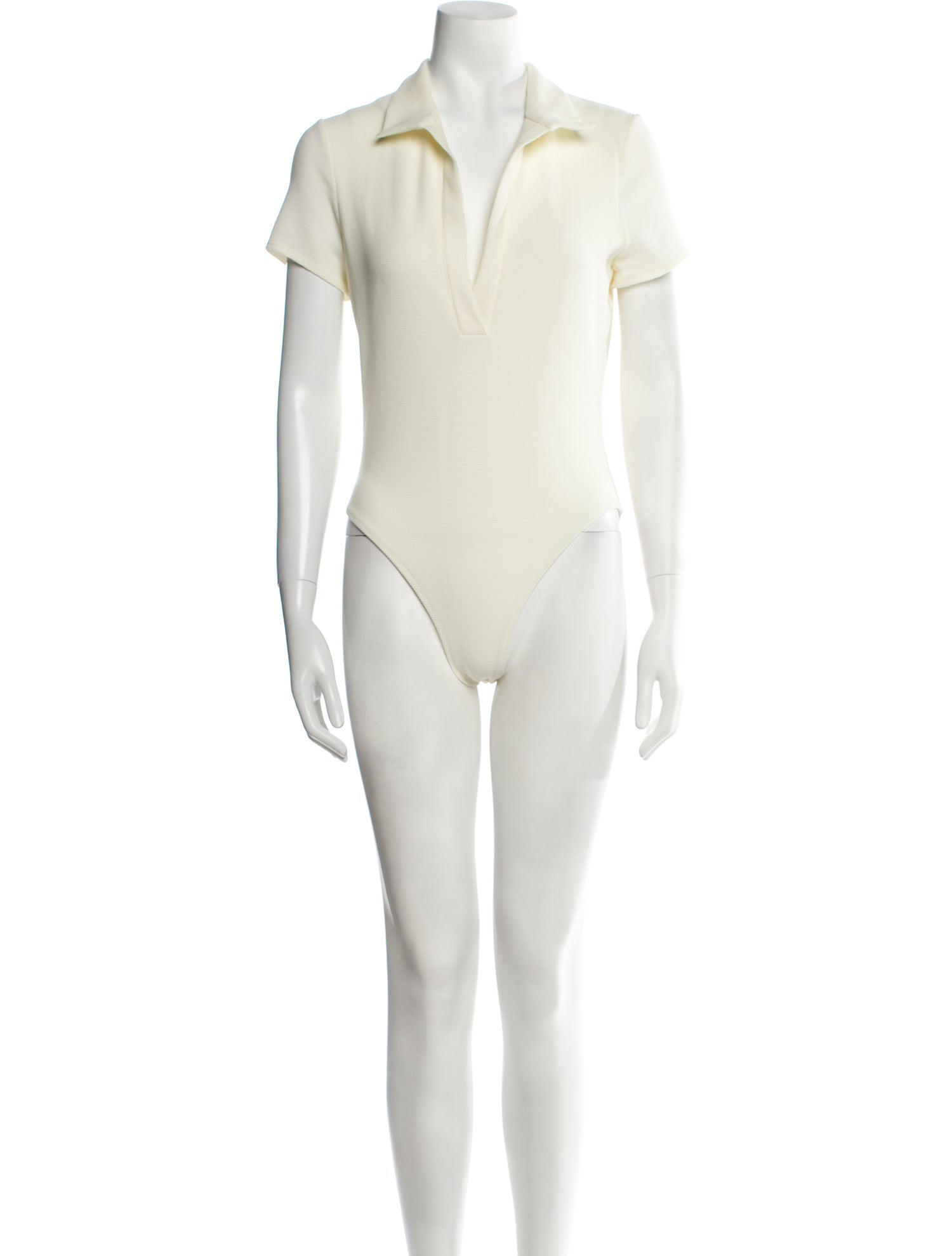 Solid & Striped V-Neck Short Sleeve Bodysuit