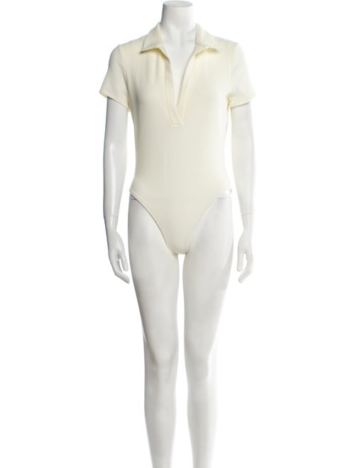 Solid & Striped V-Neck Short Sleeve Bodysuit