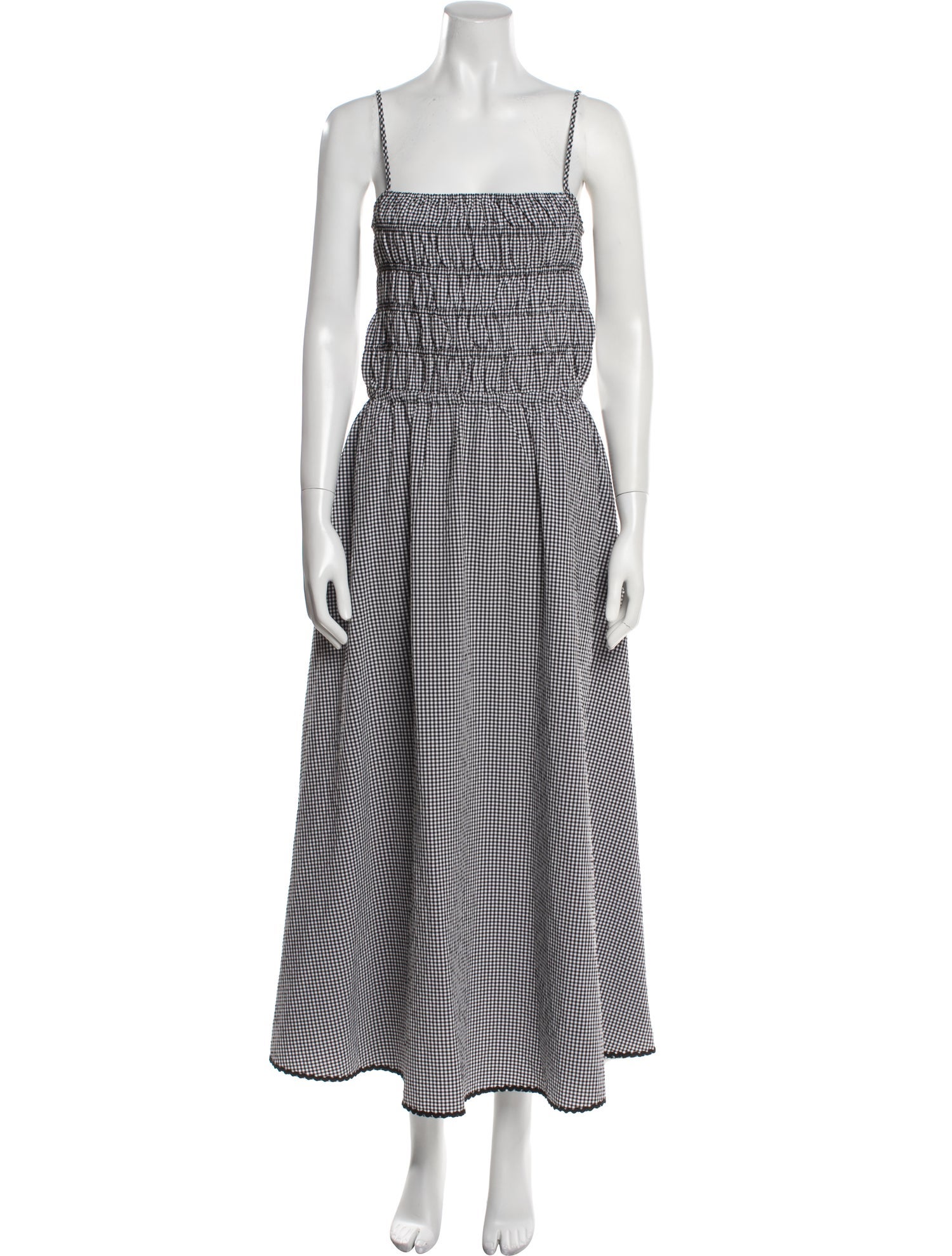 Solid & Striped Plaid Print Long Dress